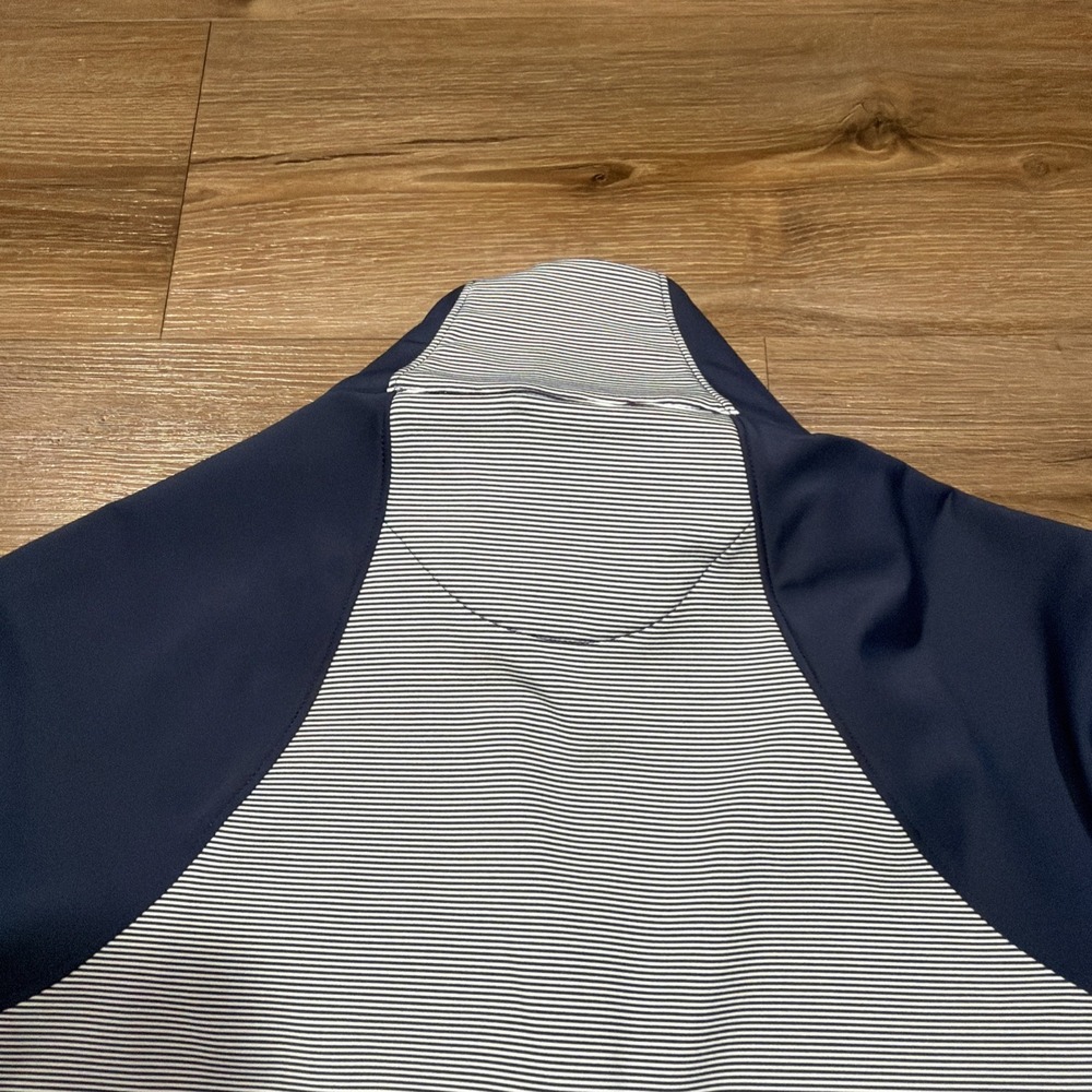 Peter Millar Golf Jacket Womens XL Navy Blue Striped Full Zip Daniel Murphy Logo - Picture 13 of 13